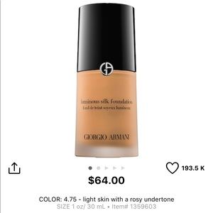 Giorgio Armani Luminous Silk Foundation (4.75)